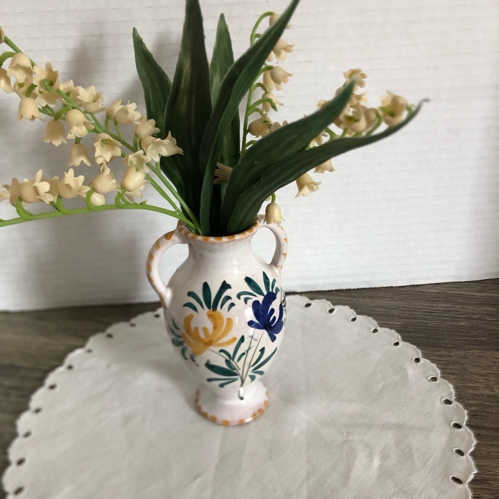 Vtg Italian Hand Painted Miniature Vase